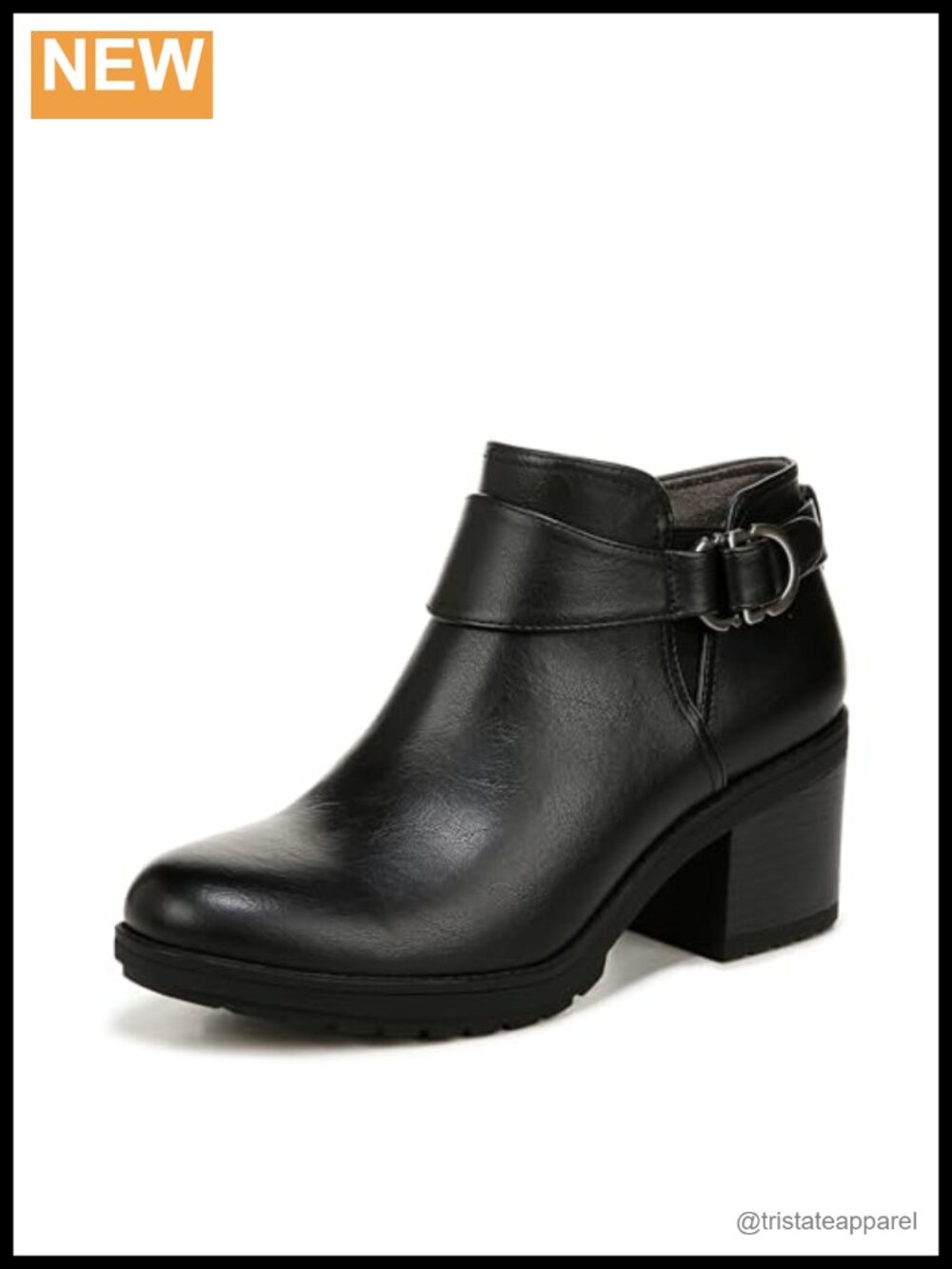 Women's Ankle Bootie Combat Style Block Heel Faux Leather